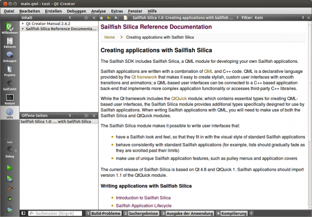 Spezielle QML-Elemente für Sailfish heißen Silica.